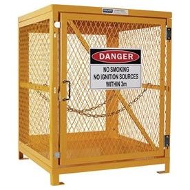 PRATT Forklift Storage Cage. 1 Storage Level Up To 4 Forklift Cylinders (PSGC4F) Assembled Gas, signprice Pratt - Ace Workwear