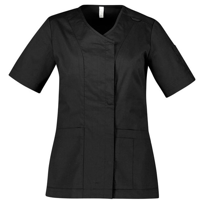 Biz Care Parks Womens Zip Front Crossover Scrub Top (CST240LS)