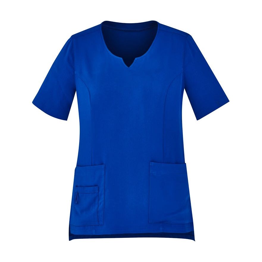 Biz Care Womens Tailored Fit Round Neck Scrub Top Scrubs Biz Care - Ace Workwear