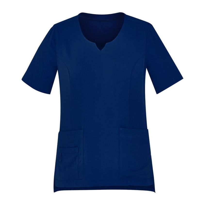 Biz Care Womens Tailored Fit Round Neck Scrub Top Scrubs Biz Care - Ace Workwear