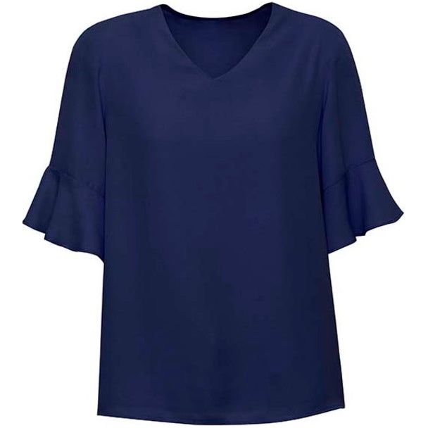 Biz Corporates Womens Aria Fluted Sleeve Blouse (RB966LS) Ladies Shirts, signprice Biz Corporates - Ace Workwear