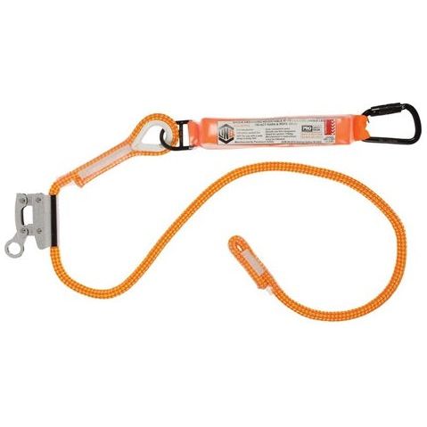 LINQ Single Leg 2M Shock Absorb Adjustable Rope Lanyard with Hardware KS & RG (RLA1KSRG) Adjustable Rope Lanyard, signprice LINQ - Ace Workwear