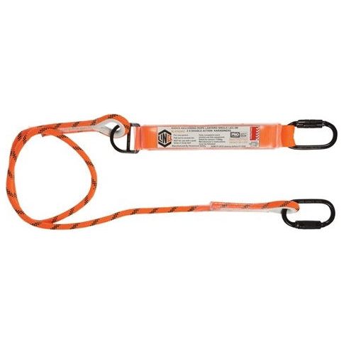 LINQ Single Leg Kernmantle 2M Shock Absorb Rope Lanyard with Hardware KD X2 (RLO1KDKD) signprice, Single Rope Lanyard LINQ - Ace Workwear