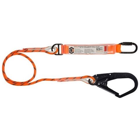 LINQ Single Leg Kernmantle 2M Shock Absorb Rope Lanyard with Hardware KD & SD (RLO1KDSD) signprice, Single Rope Lanyard LINQ - Ace Workwear