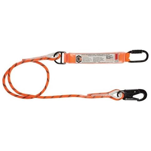 LINQ Single Leg Kernmantle 2M Shock Absorb Rope Lanyard with Hardware KD & SN (RLO1KDSN) signprice, Single Rope Lanyard LINQ - Ace Workwear