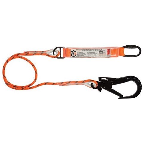 LINQ Single Leg Kernmantle 2M Shock Absorb Rope Lanyard with Hardware KD & ST (RLO1KDST) signprice, Single Rope Lanyard LINQ - Ace Workwear