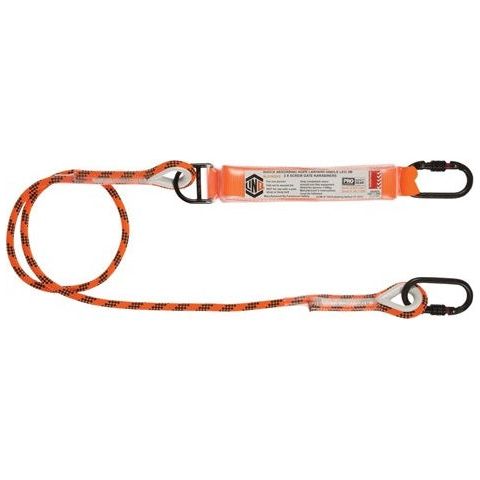 LINQ Single Leg Kernmantle 2M Shock Absorb Rope Lanyard with Hardware KS X2 (RLO1KSKS) signprice, Single Rope Lanyard LINQ - Ace Workwear