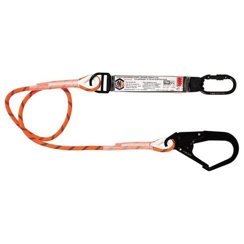 LINQ Single Leg Kernmantle 2M Shock Absorb Rope Lanyard with Hardware KS & SD (RLO1KSSD) signprice, Single Rope Lanyard LINQ - Ace Workwear