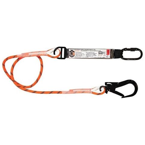 LINQ Single Leg Kernmantle 2M Shock Absorb Rope Lanyard with Hardware KS & ST (RLO1KSST) signprice, Single Rope Lanyard LINQ - Ace Workwear