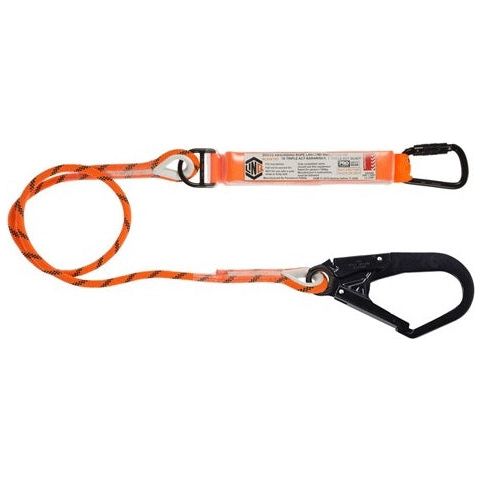 LINQ Single Leg Kernmantle 2M Shock Absorb Rope Lanyard with Hardware KT & SD (RLO1KTSD) signprice, Single Rope Lanyard LINQ - Ace Workwear