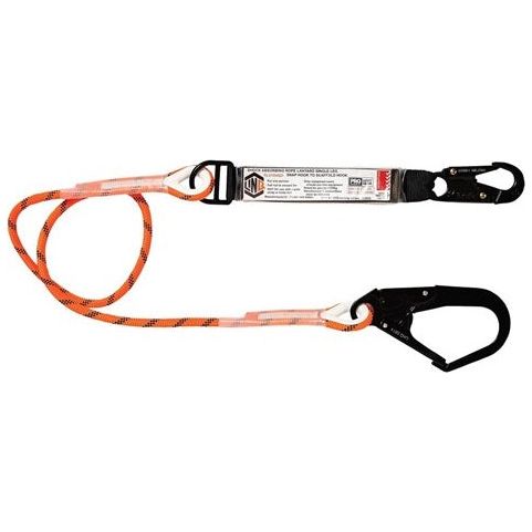 LINQ Single Leg Kernmantle 2M Shock Absorb Rope Lanyard with Hardware SN & SD (RLO1SNSD) signprice, Single Rope Lanyard LINQ - Ace Workwear