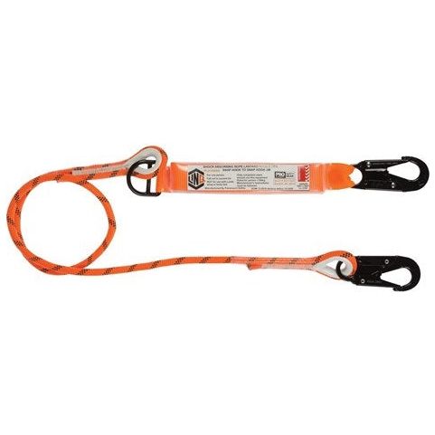 LINQ Single Leg Kernmantle 2M Shock Absorb Rope Lanyard with Hardware SN X2 (RLO1SNSN) signprice, Single Rope Lanyard LINQ - Ace Workwear