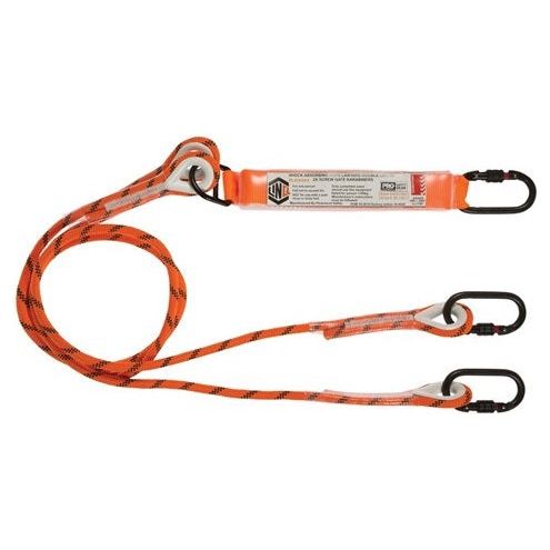 LINQ Double Leg Kernmantle 2M Shock Absorb Rope Lanyard with Hardware KS X3 (RLO2KSKS) Double Rope Lanyard, signprice LINQ - Ace Workwear