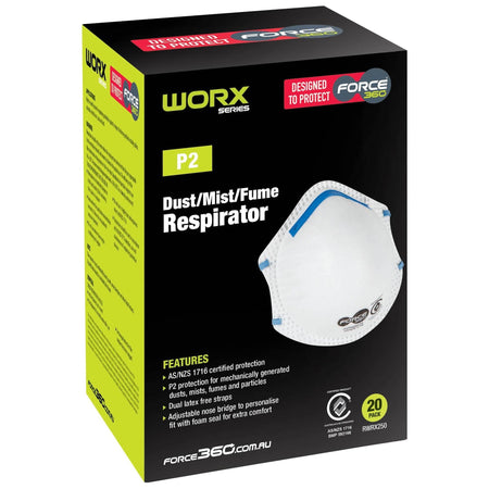 Force 360 P2 Disposable Respirator (Carton of 12 Boxes - 20Pcs/Box) (RWRX250) Disposable Respiratory Mask Force 360 - Ace Workwear