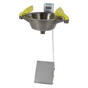 PRATT Wall Mounted Triple Nozzle Eye & Face Wash With Bowl & Foot Treadle (SE415) Fixed Wall Mounted Eye Wash Units, signprice Pratt - Ace Workwear