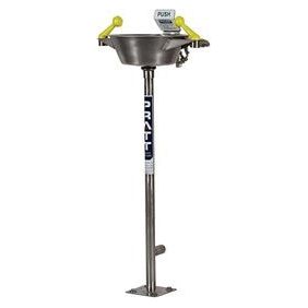 PRATT Pedestal Mounted Single Nozzle Eye Wash With Bowl. No Foot Treadle (SE545) Fixed Pedestal Mounted Eye Wash Units, signprice Pratt - Ace Workwear