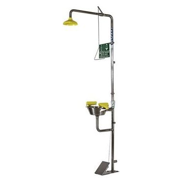 PRATT Combination Shower With Triple Nozzle Eye & Face Wash With Bowl & Foot Treadle (SE607) Combination Units, signprice Pratt - Ace Workwear