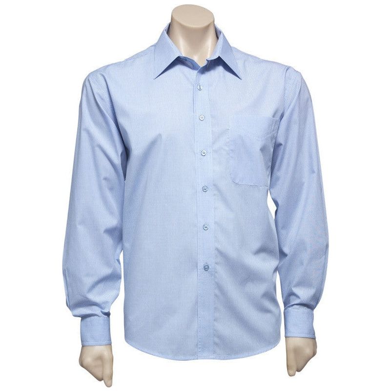 Biz Collection Micro Check Mens Long Sleeve Shirt (SH816) Mens Shirts Biz Collection - Ace Workwear