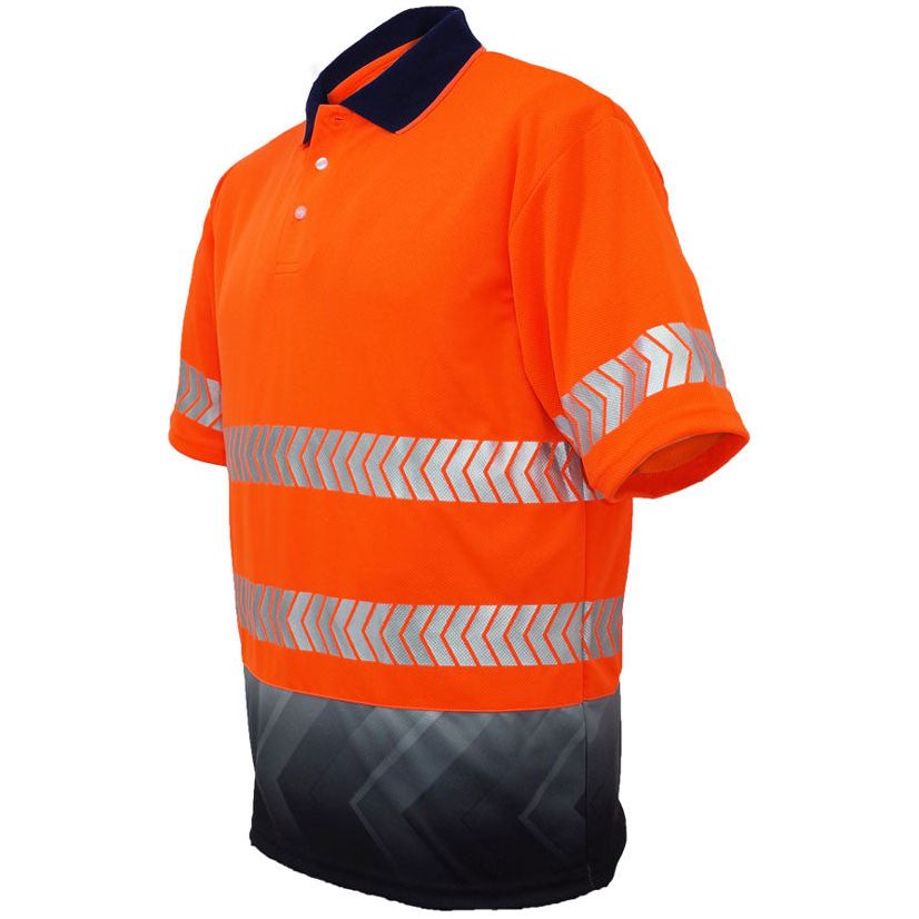 Bocini Hi Vis Sublimated Reflective Polo Short Sleeve (SP0723) Hi Vis Polo With Designs, signprice Bocini - Ace Workwear