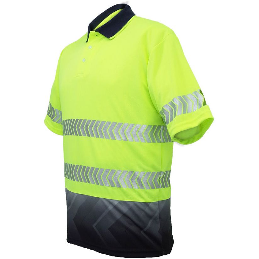 Bocini Hi Vis Sublimated Reflective Polo Short Sleeve (SP0723) Hi Vis Polo With Designs, signprice Bocini - Ace Workwear