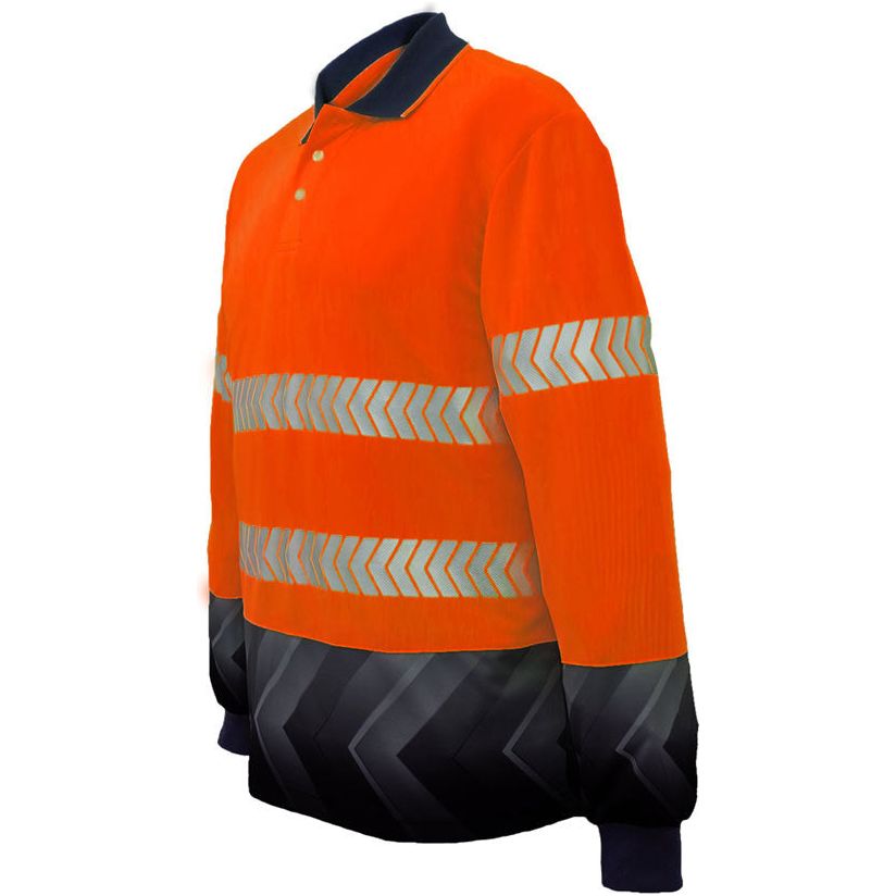 Bocini Hi Vis Sublimated Reflective Polo Long Sleeve (SP0724) Hi Vis Polo With Designs, signprice Bocini - Ace Workwear