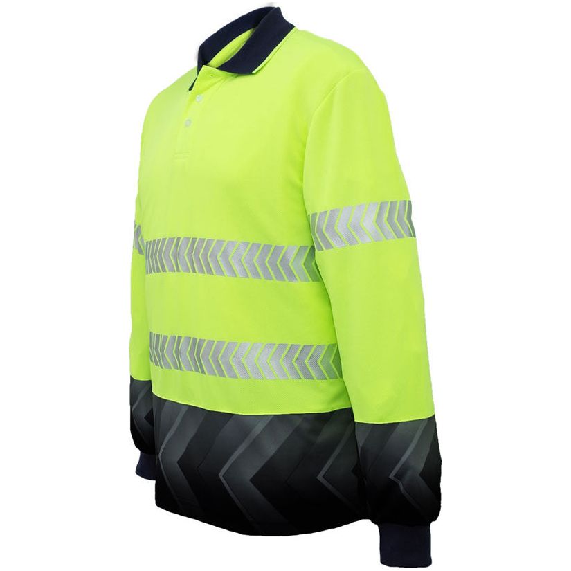 Bocini Hi Vis Sublimated Reflective Polo Long Sleeve (SP0724) Hi Vis Polo With Designs, signprice Bocini - Ace Workwear