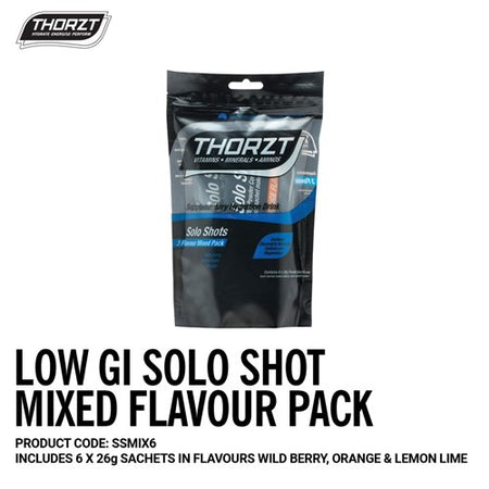 Thorzt Low GI Solo Shot Mixed Flavour Pack 26gm (SSMIX6) - Ace Workwear