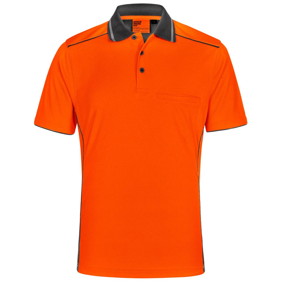 Winning Spirit Unisex Hi-Vis Bamboo Charcoal Vented SS Polo (SW79) - Ace Workwear