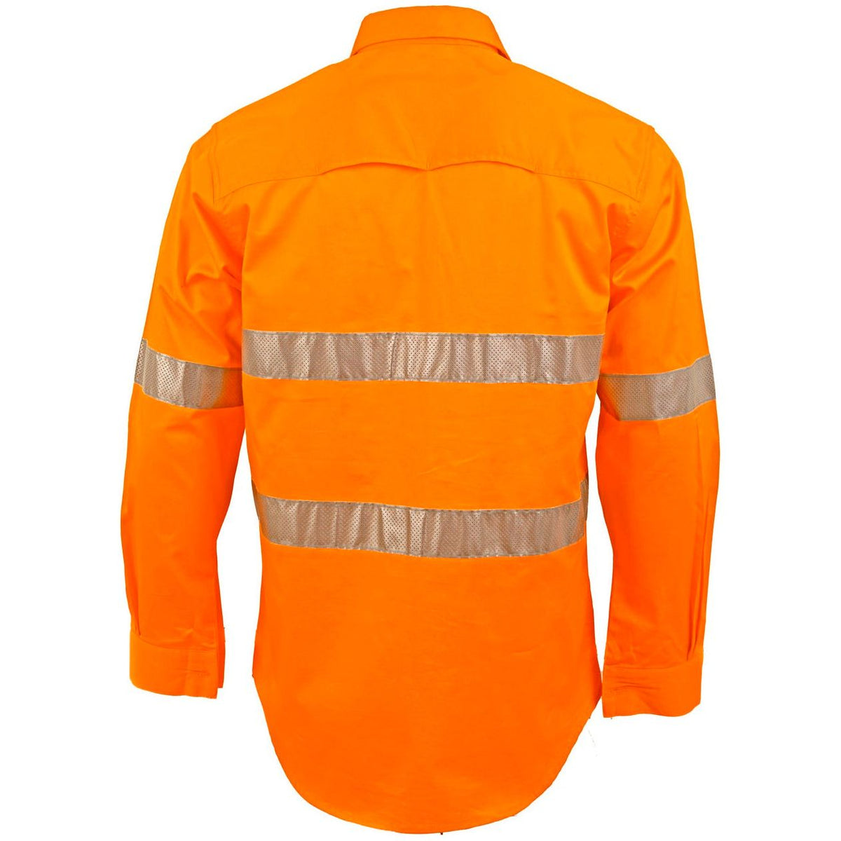 Winning Spirit Unisex Hi-Vis Cool Breeze Closed Front LS Shirt With Perforated Tape (SW87) - Ace Workwear