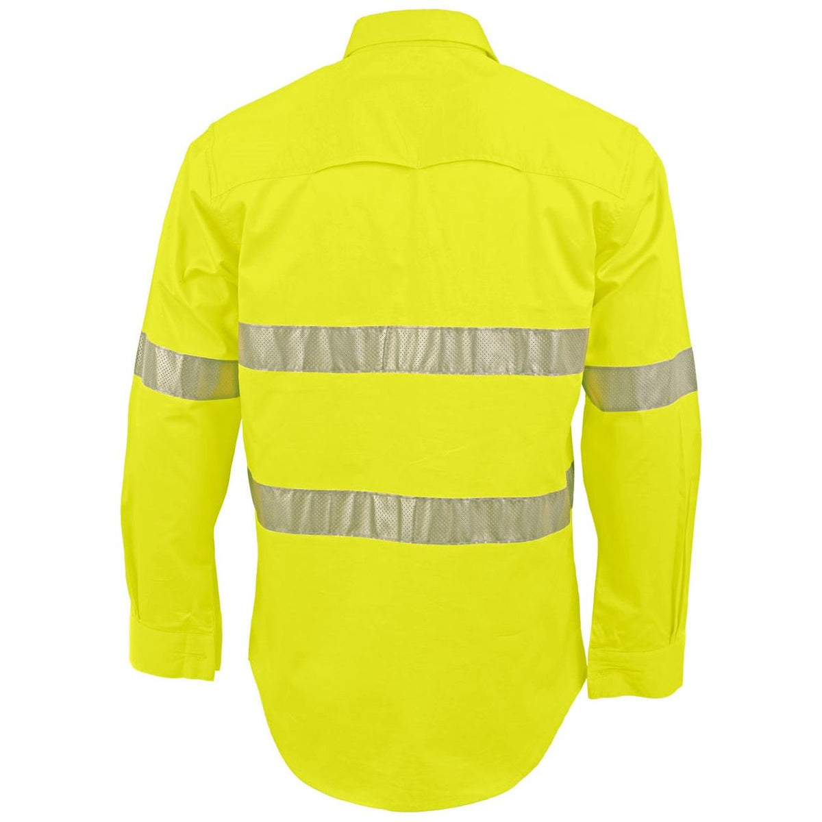 Winning Spirit Unisex Hi-Vis Cool Breeze Closed Front LS Shirt With Perforated Tape (SW87) - Ace Workwear