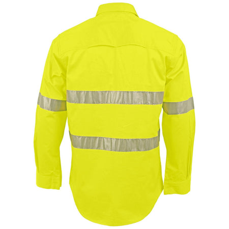 Winning Spirit Unisex Hi-Vis Cool Breeze Closed Front LS Shirt With Perforated Tape (SW87) - Ace Workwear