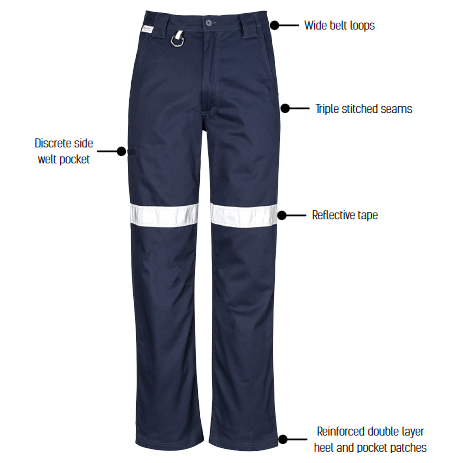 Syzmik Mens Taped Utility Pant - Stout (ZW004S) - Ace Workwear