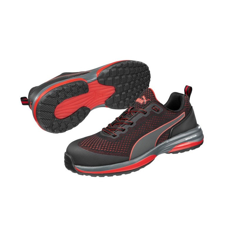 Puma Speed Black/Red Lace Up Fibreglass Toe Safety Shoe (SPEED) (Pre Order)