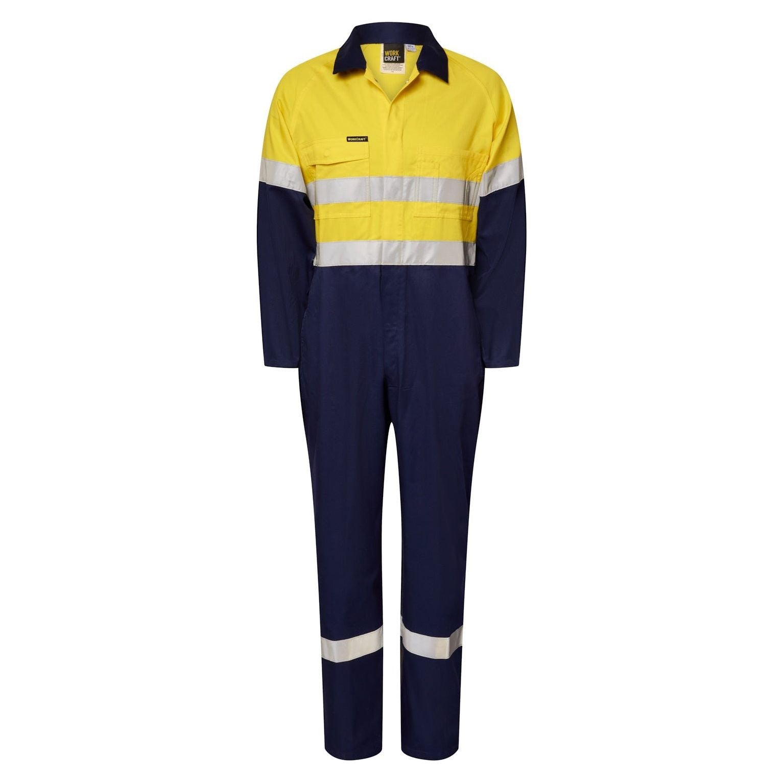 Workcraft Light Weight Hi-Vis Coton DrillCoveralls With Reflective Tape (WC3070) - Ace Workwear