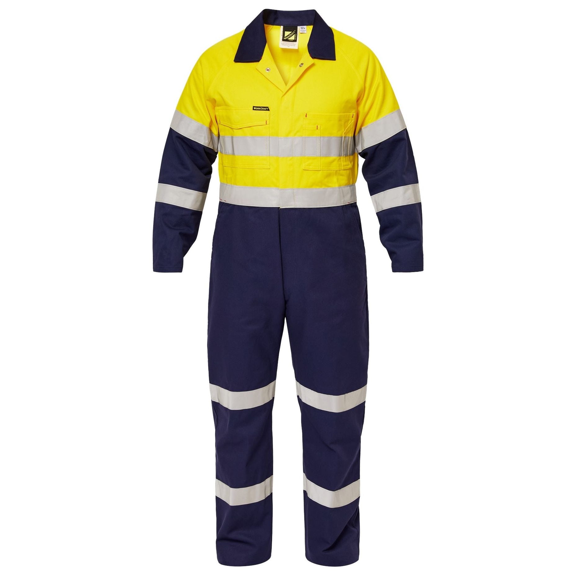 Workcraft Hi Vis Two Tone Cotton Drill Coveralls With Industrial Laundry Reflective Tape (WC3063) - Ace Workwear