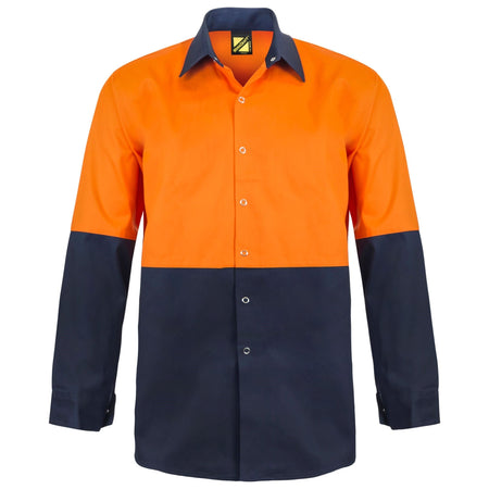 Workcraft Hi Vis Long Sleeve Cotton Drill Food Industry Shirt With Press Studs And Spare Pockets (WS3035) - Ace Workwear