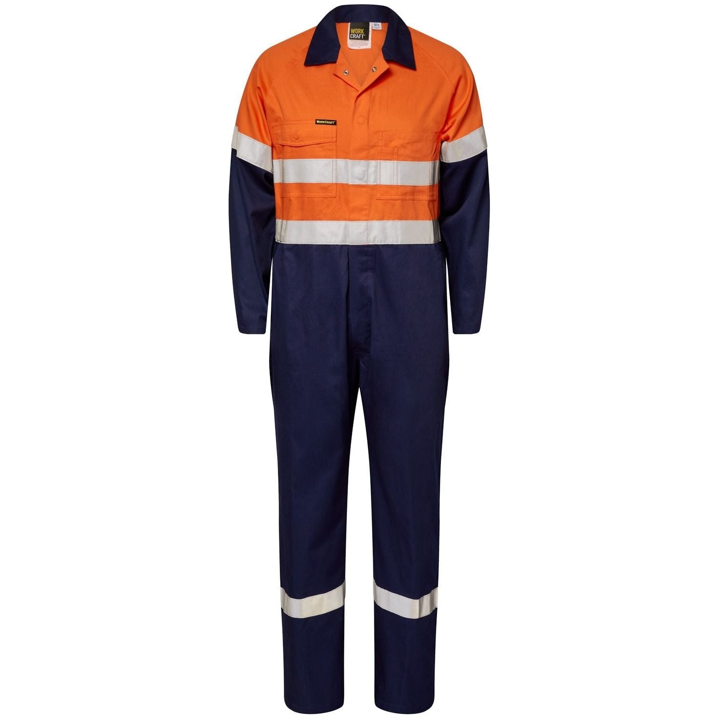 Workcraft Light Weight Hi-Vis Coton DrillCoveralls With Reflective Tape (WC3070) - Ace Workwear