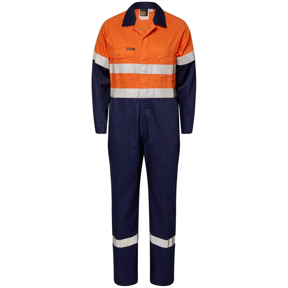 Workcraft Light Weight Hi-Vis Coton DrillCoveralls With Reflective Tape (WC3070)