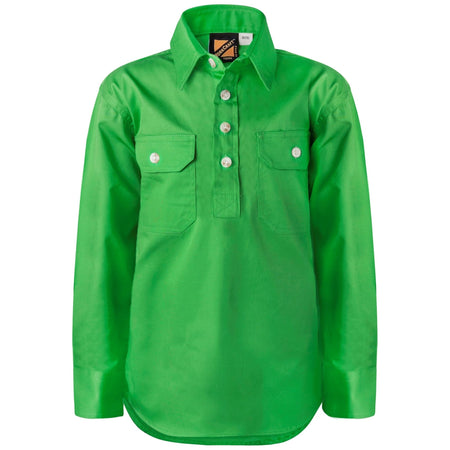 Workcraft Kids Lightweight Long Sleeve Closed Front Cotton Drill Shirt (WSK131) - Ace Workwear