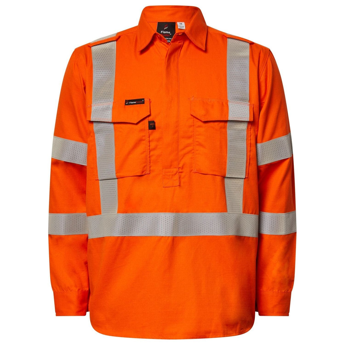 Workcraft Half Placket Shirt HRC2 With 301P YSL 50MM Tape And Gusset Long Sleeves (FSV031A) - Ace Workwear