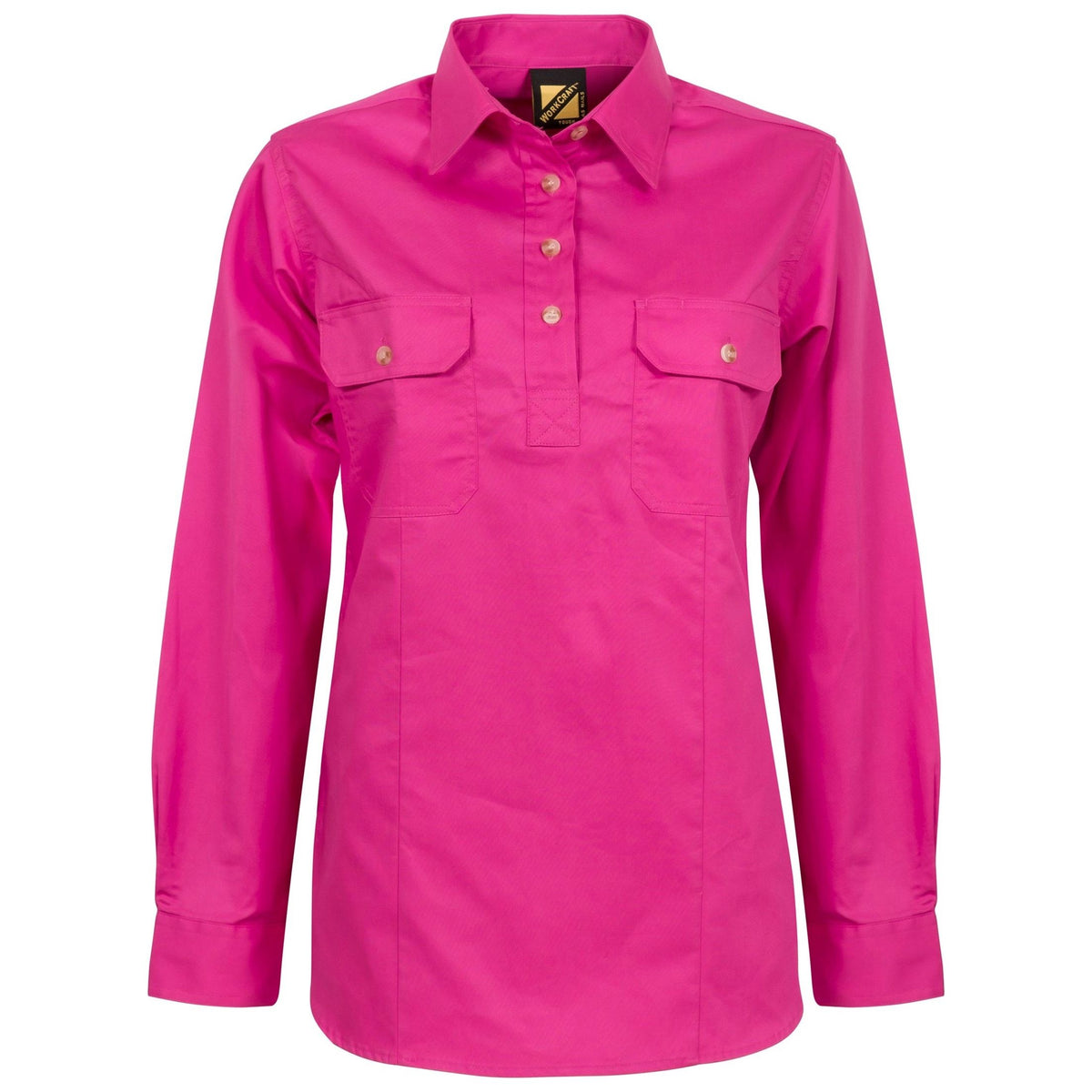 Workcraft Ladies Lightweight Long Sleeve Closed Front Cotton Drill Shirt (WSL505) - Ace Workwear