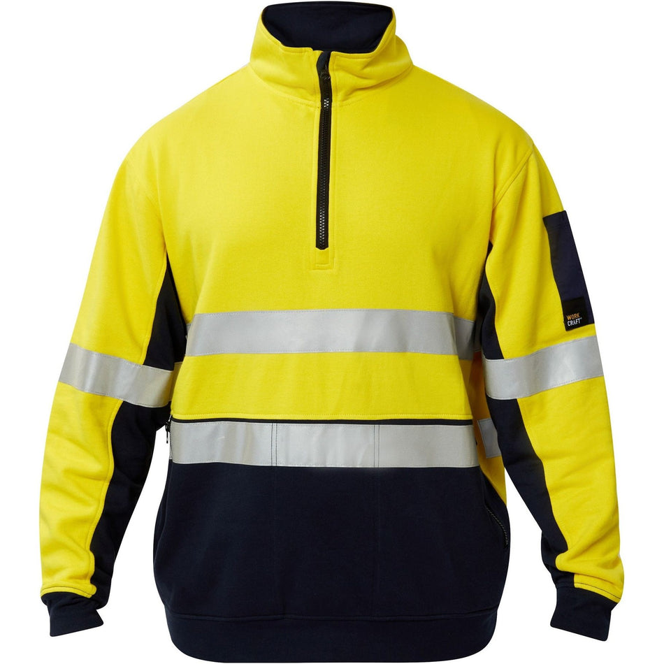 Workcraft Hi Vis Half Zip Cotton Reflective Pullover (WT8018)