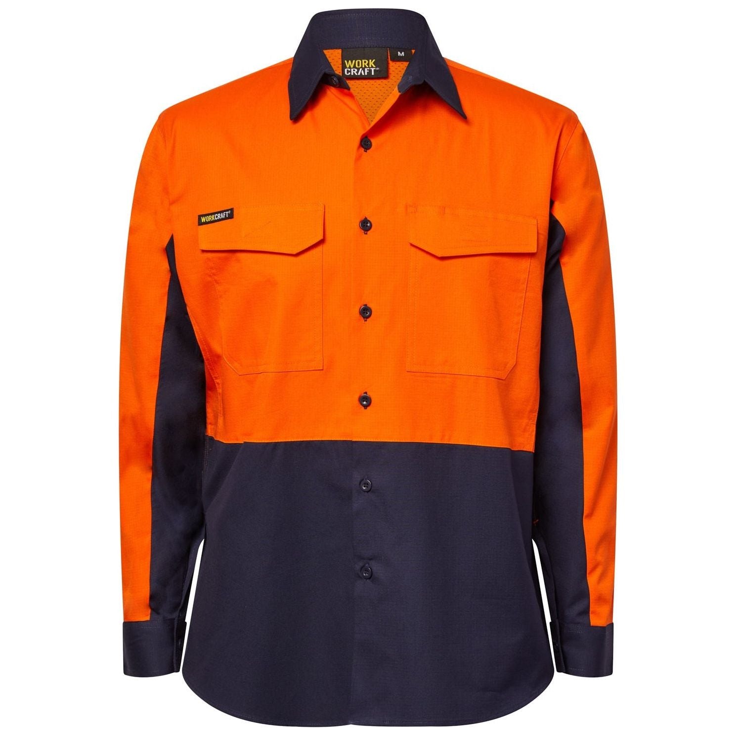 Workcraft Hi Vis Long Sleeve Vented Rip Stop Shirt (WS6066) - Ace Workwear