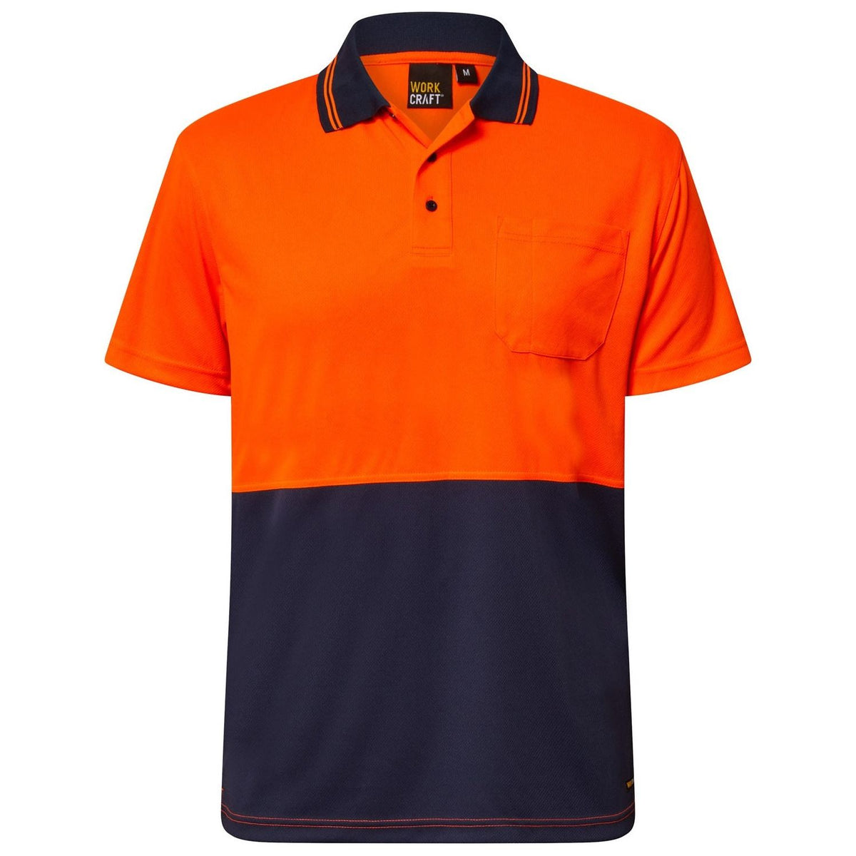 Workcraft Hi Vis Two Tone Short Sleeve Micromesh Polo With Pocket (WSP201) - Ace Workwear