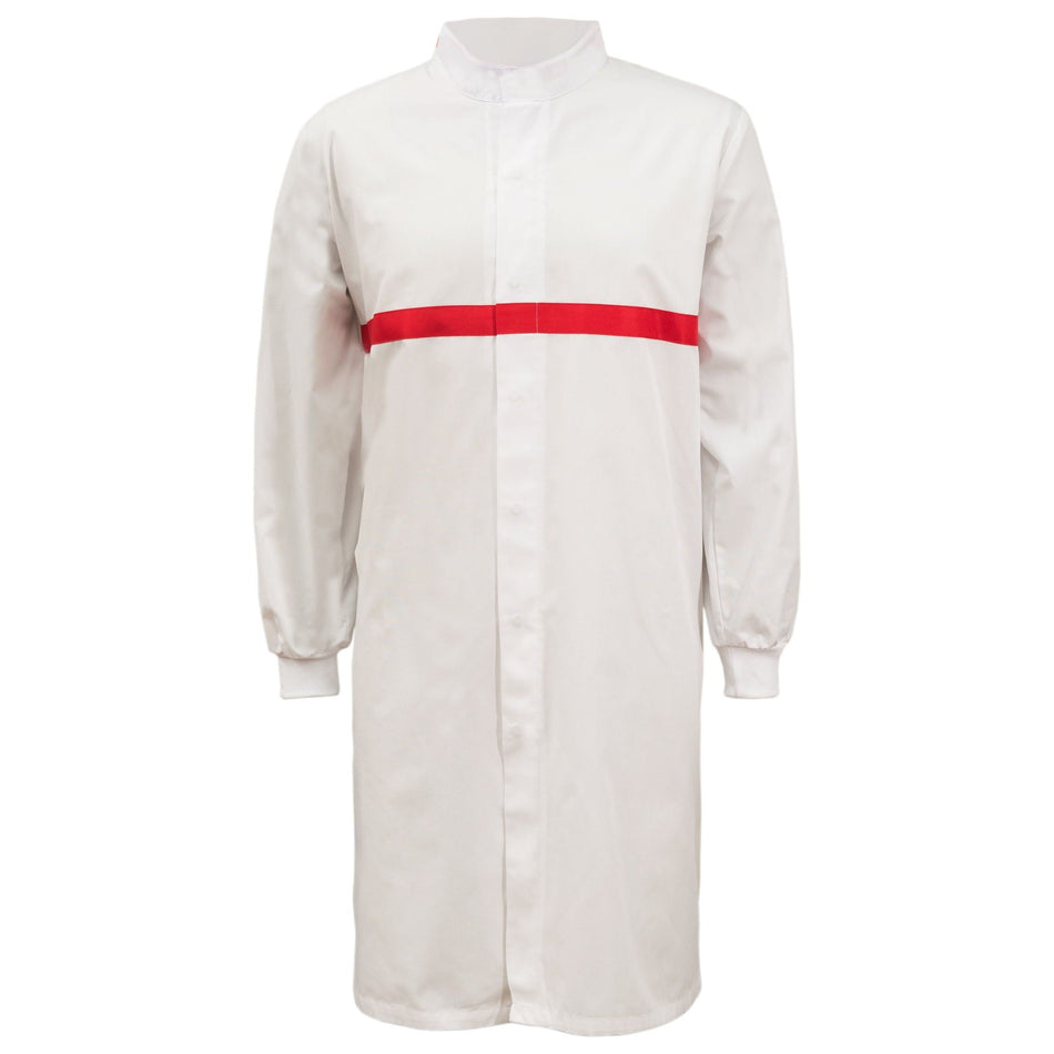 Workcraft Long Sleeve Food Industry Long Length Dustcoat With Contrast Trims On Chest (MTO) (WJ3198)