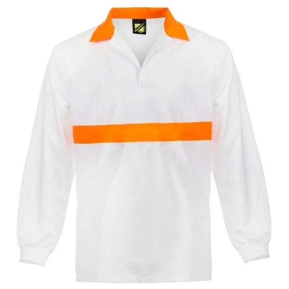 Workcraft Long Sleeve Food Industry Jacshirt With Contrast Collar And Chestband (WS3003)