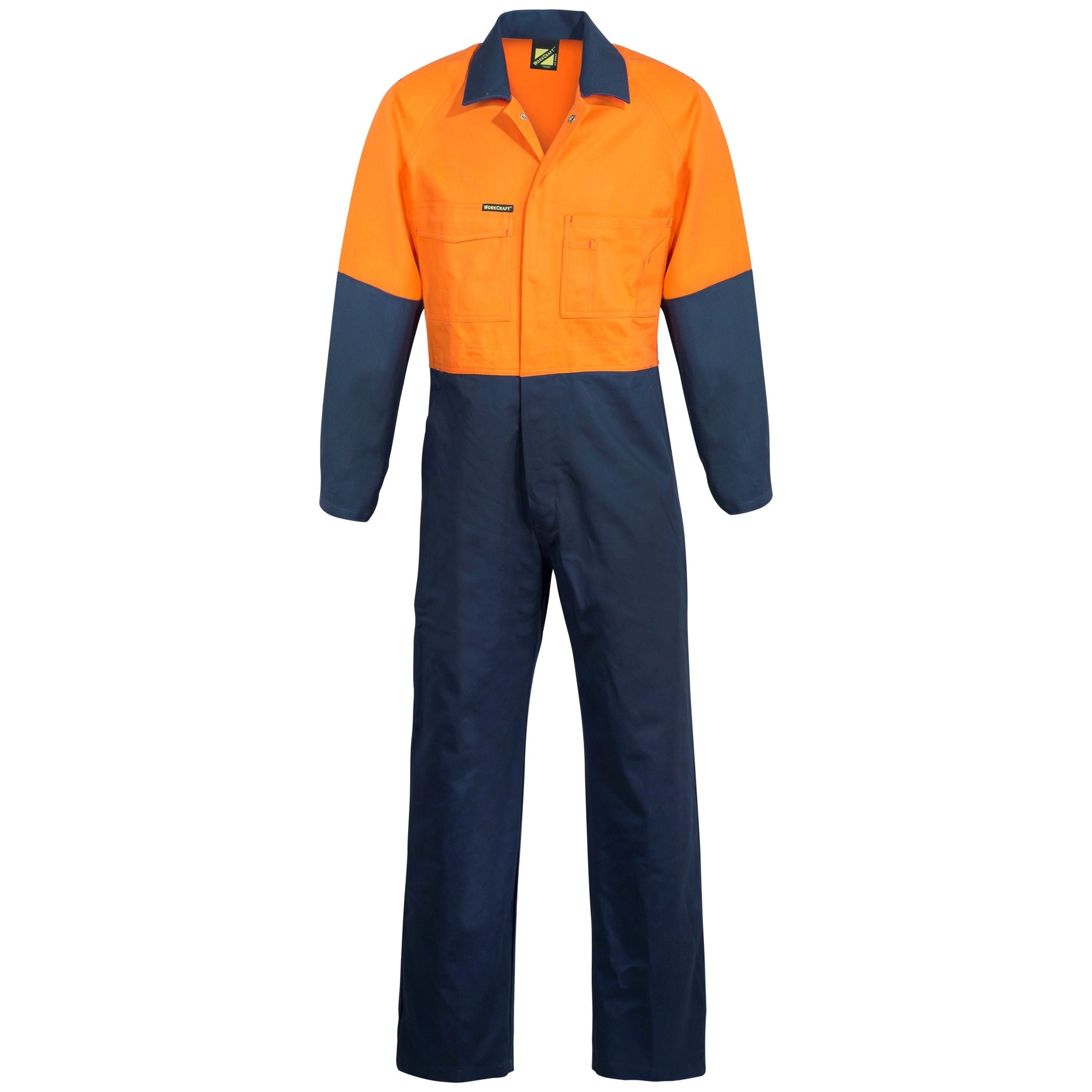 Workcraft Hi Vis Two Tone Cotton Drill Coveralls (WC3051) - Ace Workwear