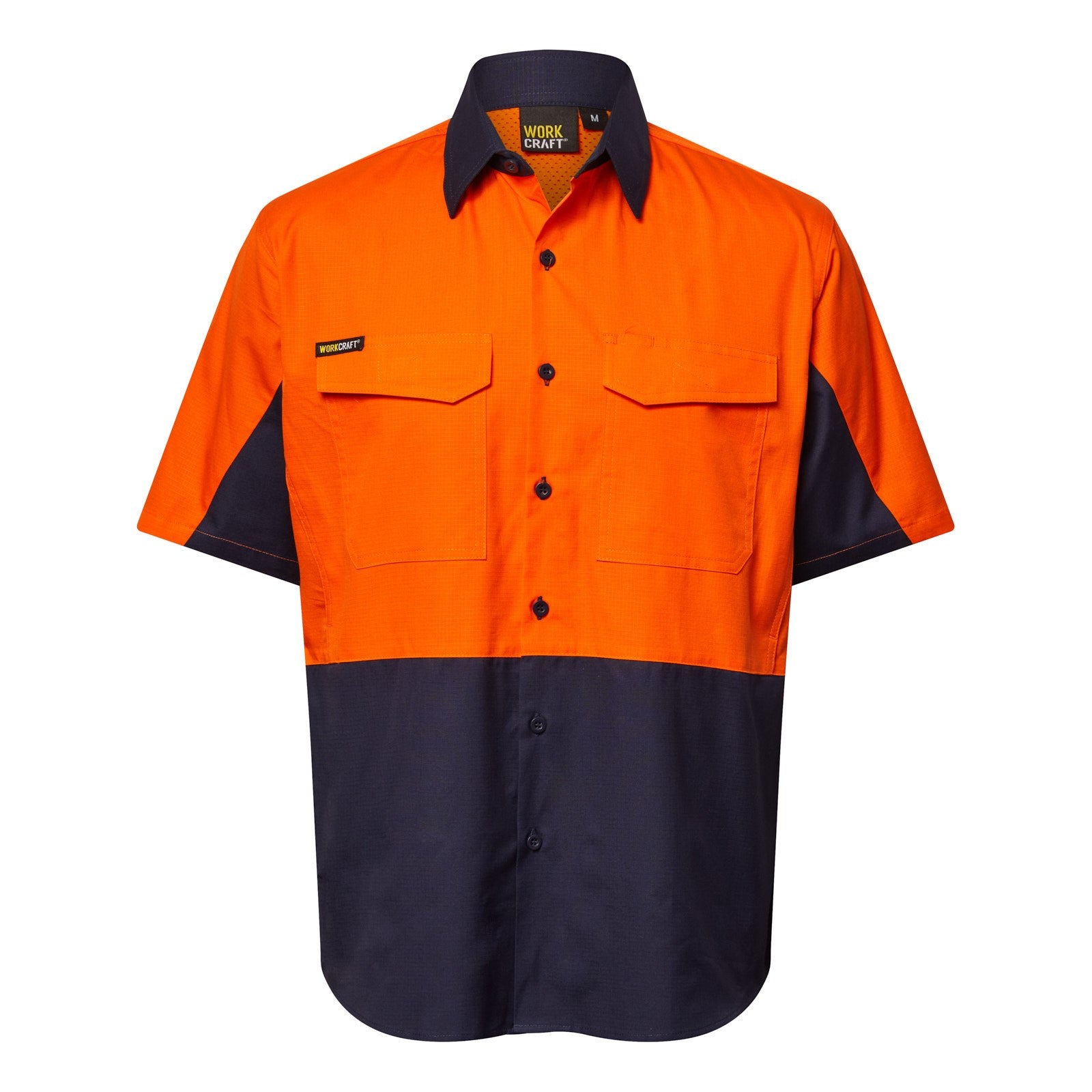 Workcraft Hi Vis Short Sleeve Vented Rip Stop Shirt (WS6067) (Clearance) - Ace Workwear