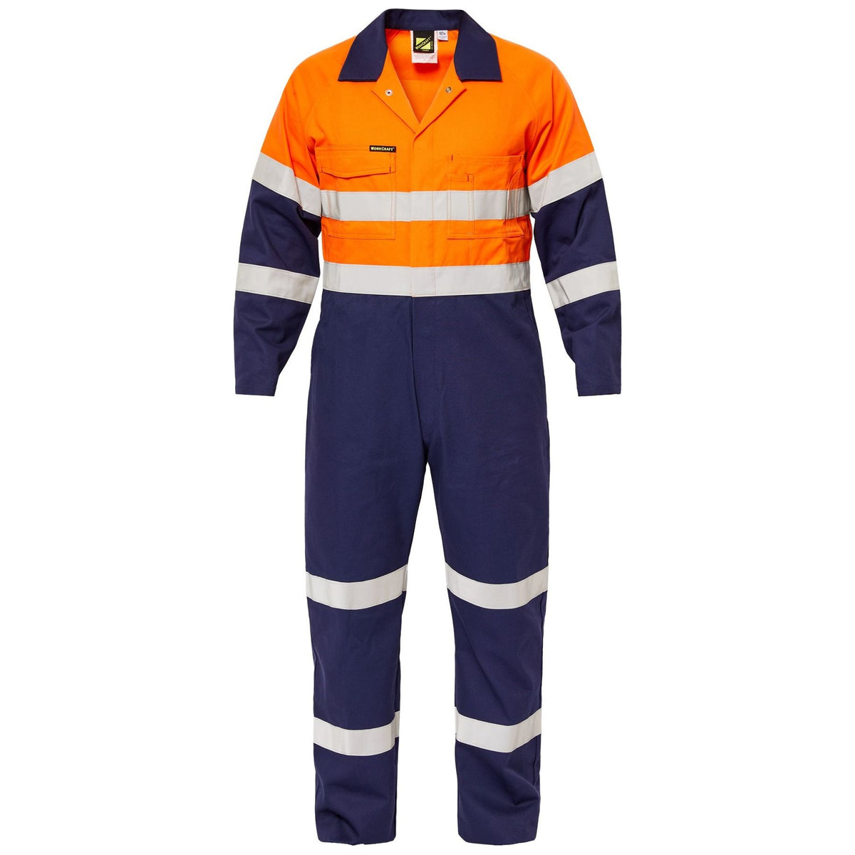 Workcraft Hi Vis Two Tone Cotton Drill Coveralls With Industrial Laundry Reflective Tape (WC3063) - Ace Workwear