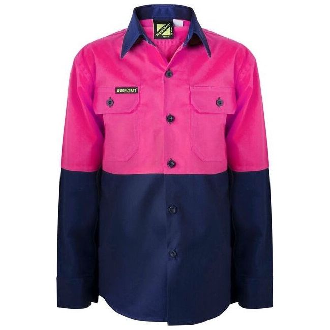 Workcraft Kids Lightweight Long Sleeve Cotton Drill Shirt (WSK128)